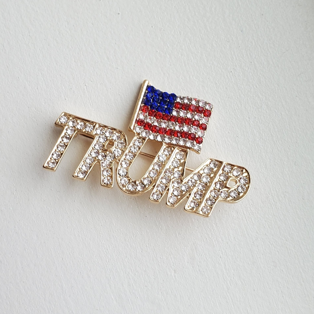 American Flag Trump Lapel Pin Brooch